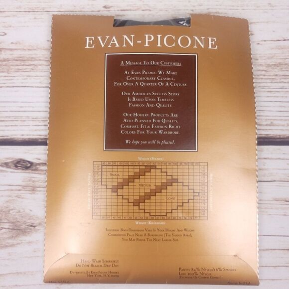 Vintage Evan Picone Black Shimmer of Pearl Panty Hose Size Long. - Picture 2 of 8